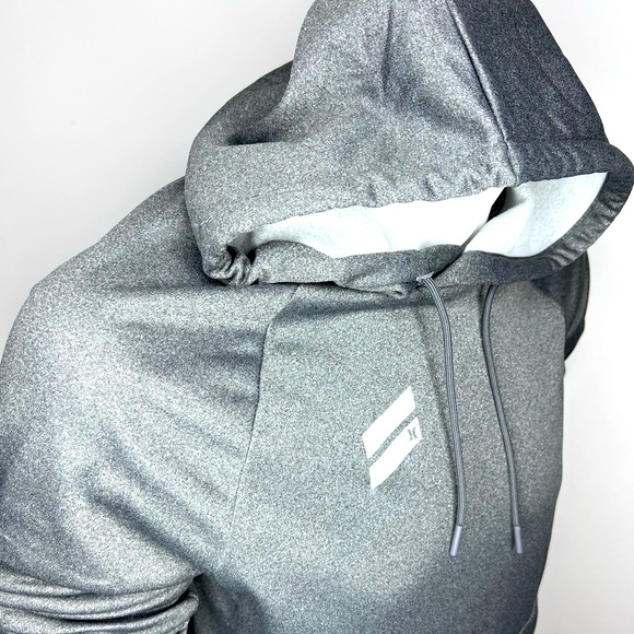 HURLEY POLY FLEECE PULLOVER WITH HOODIE, SIZE MEDIUM, CHARCOAL, WITH 2 POCKETS - Picture 4 of 14
